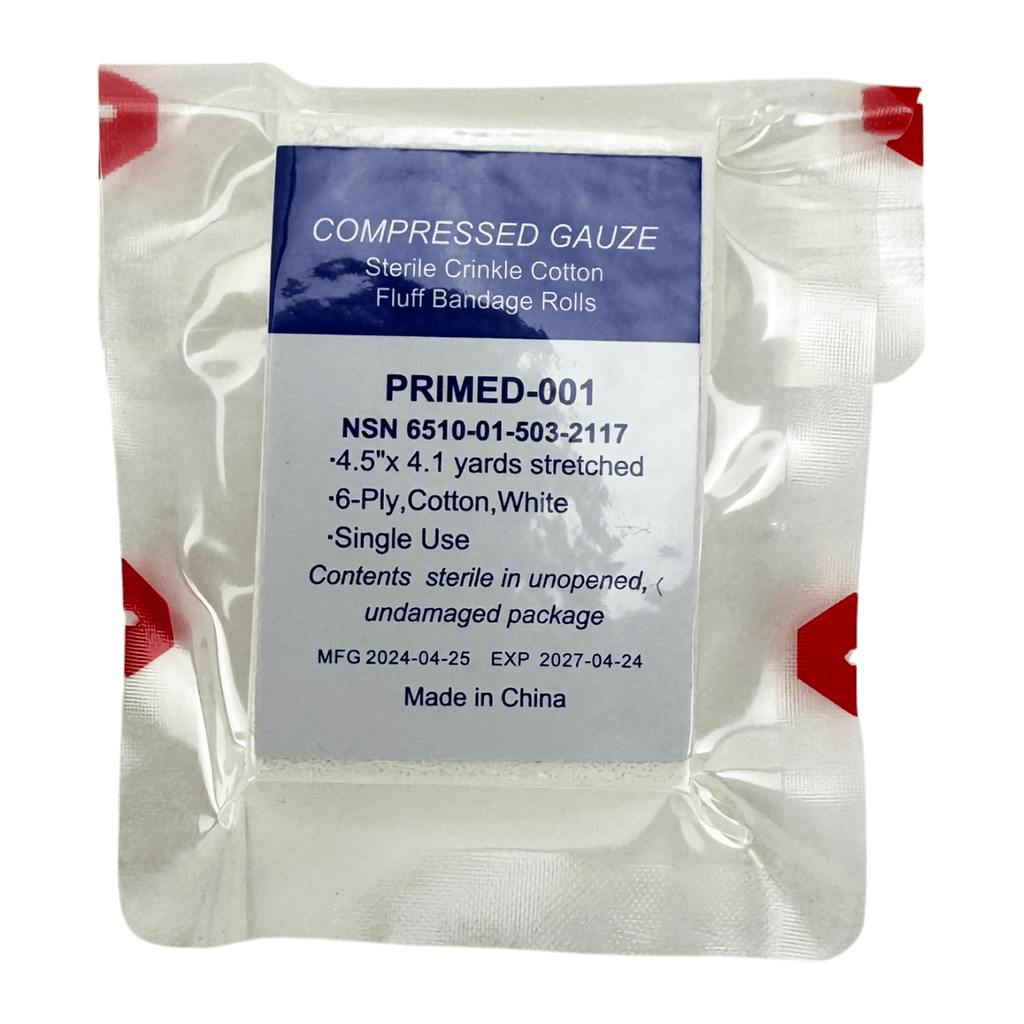 COMPRESSED GAUZE FOR WOUND PACKING OF GUNSHOT WOUNDS (GSW), PENETRATIVE WOUNDS FROM STABBING, MASSIVE HEMORHAGE. STOP THE BLEED.