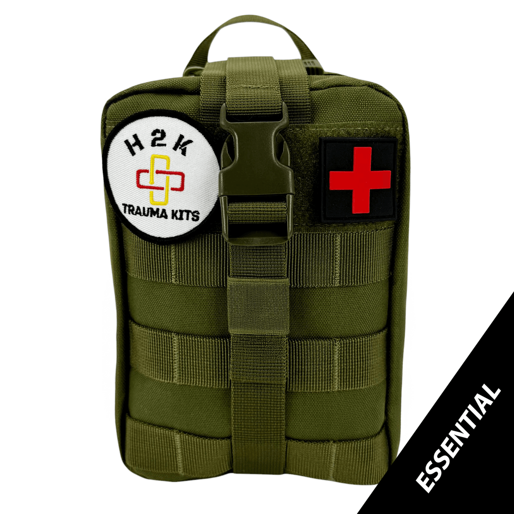 H2K ESSENTIAL TRAUMA KIT GREEN FRONT VIEW
