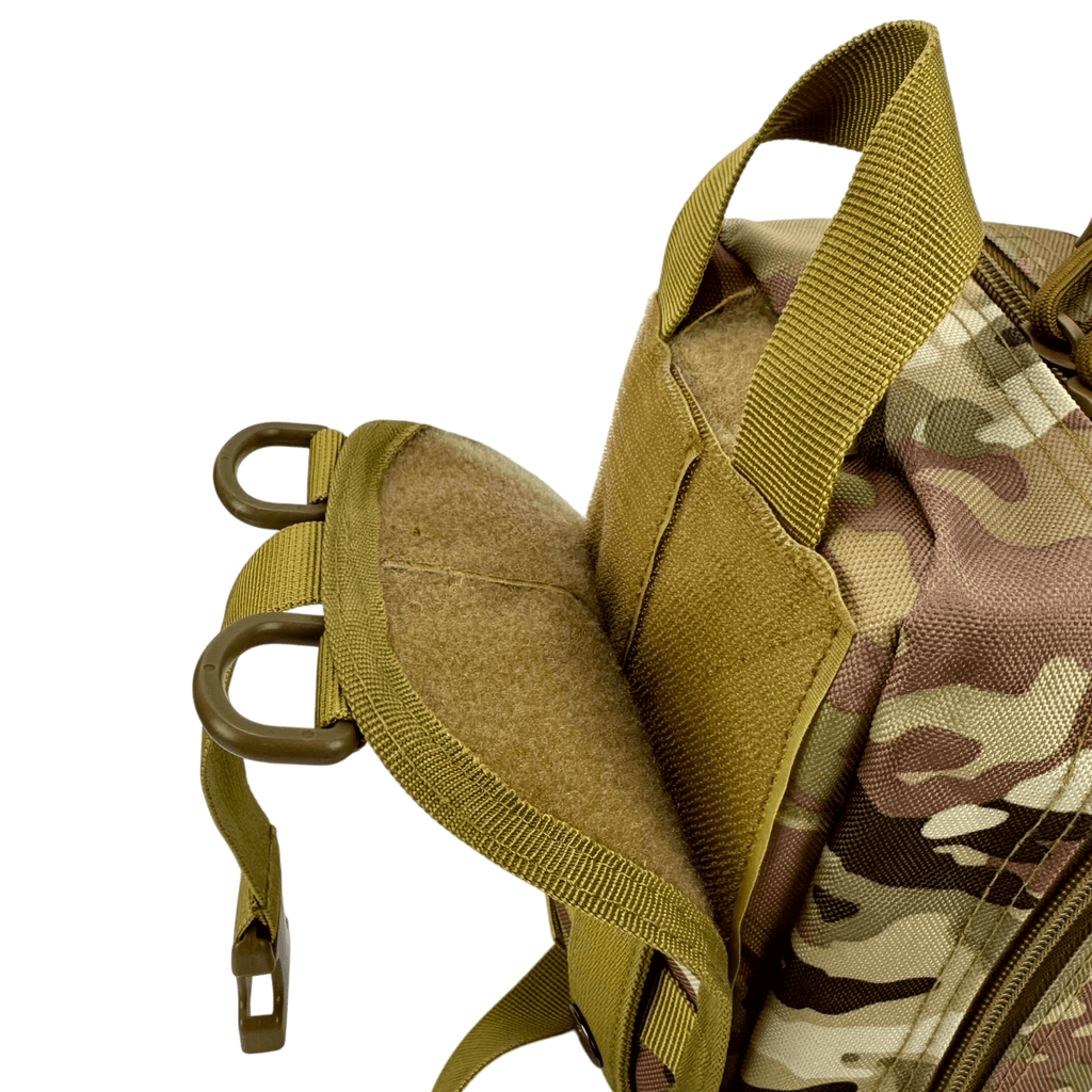 H2K MULTICAM SURVIVAL KIT TEAR AWAY VELCRO PANEL, D RINGS, AND CONNECTION BUCKLE