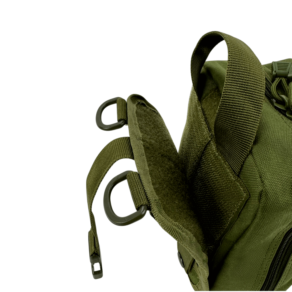 H2K GREEN SURVIVAL KIT TEAR AWAY VELCRO PANEL, D RINGS, AND CONNECTION BUCKLE