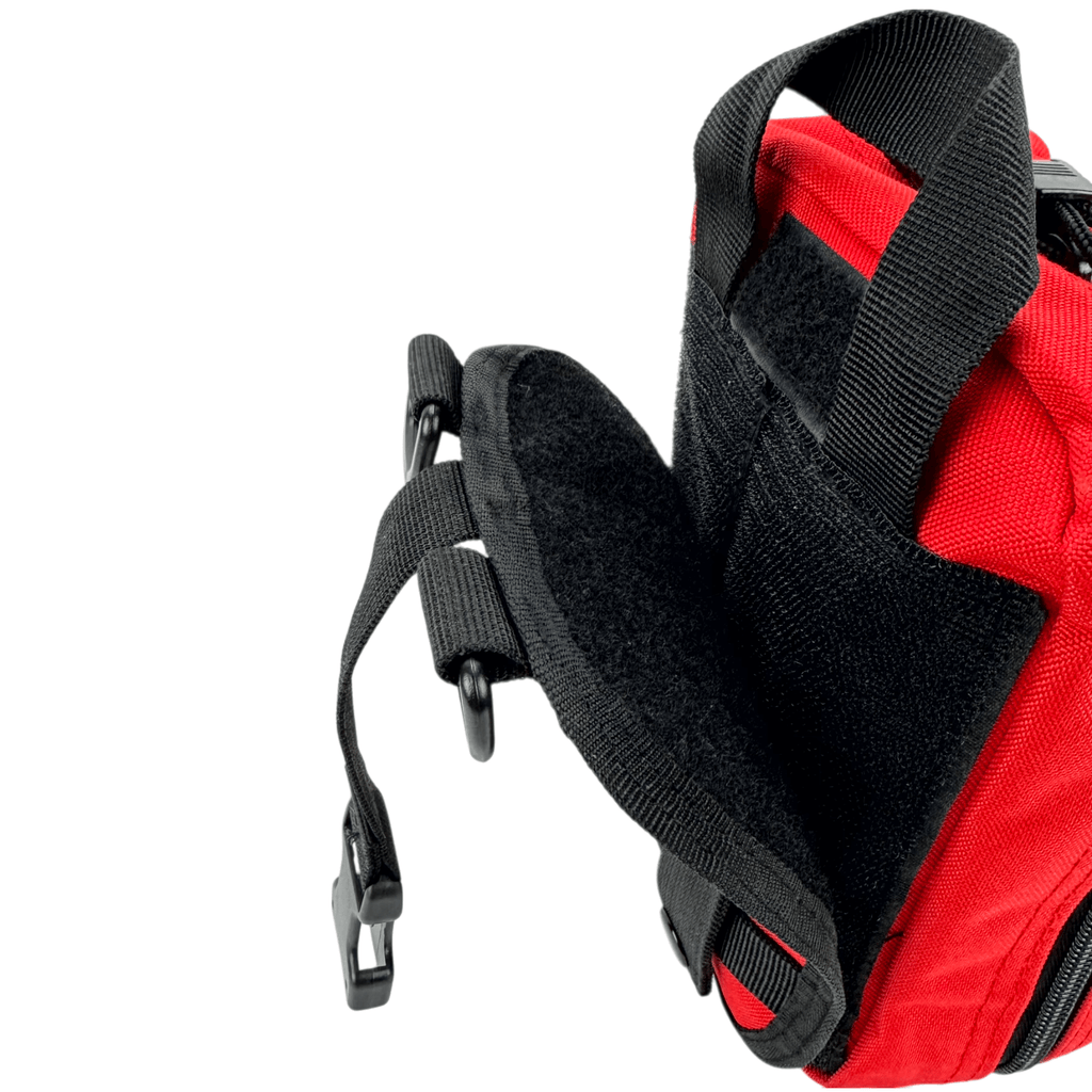 H2K RED PREMIUM SURVIVAL KIT TEAR AWAY VELCRO PANEL, D RINGS, AND CONNECTION BUCKLE